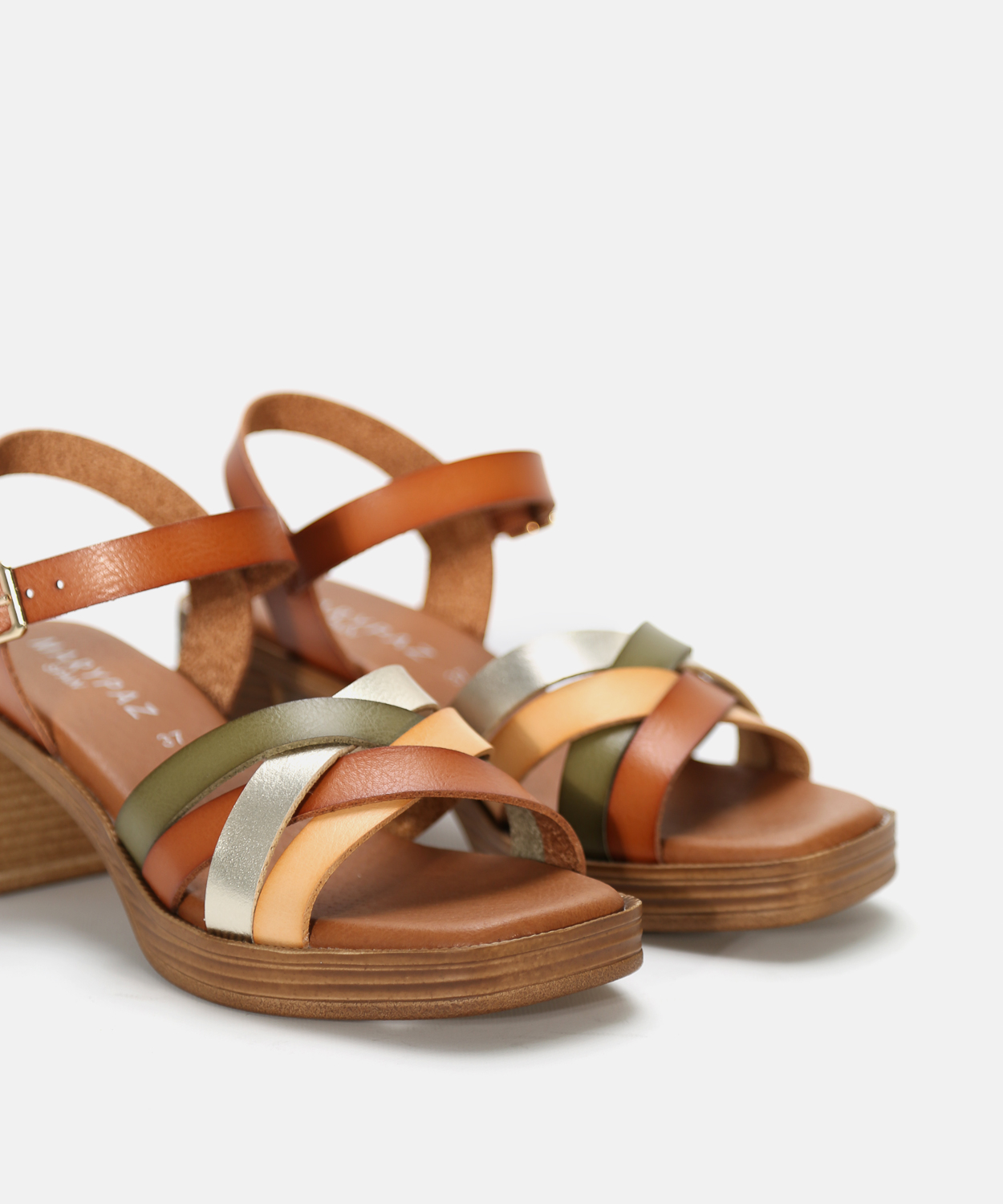 Sand&aacute;lia de plataforma tiras combinadas image number null